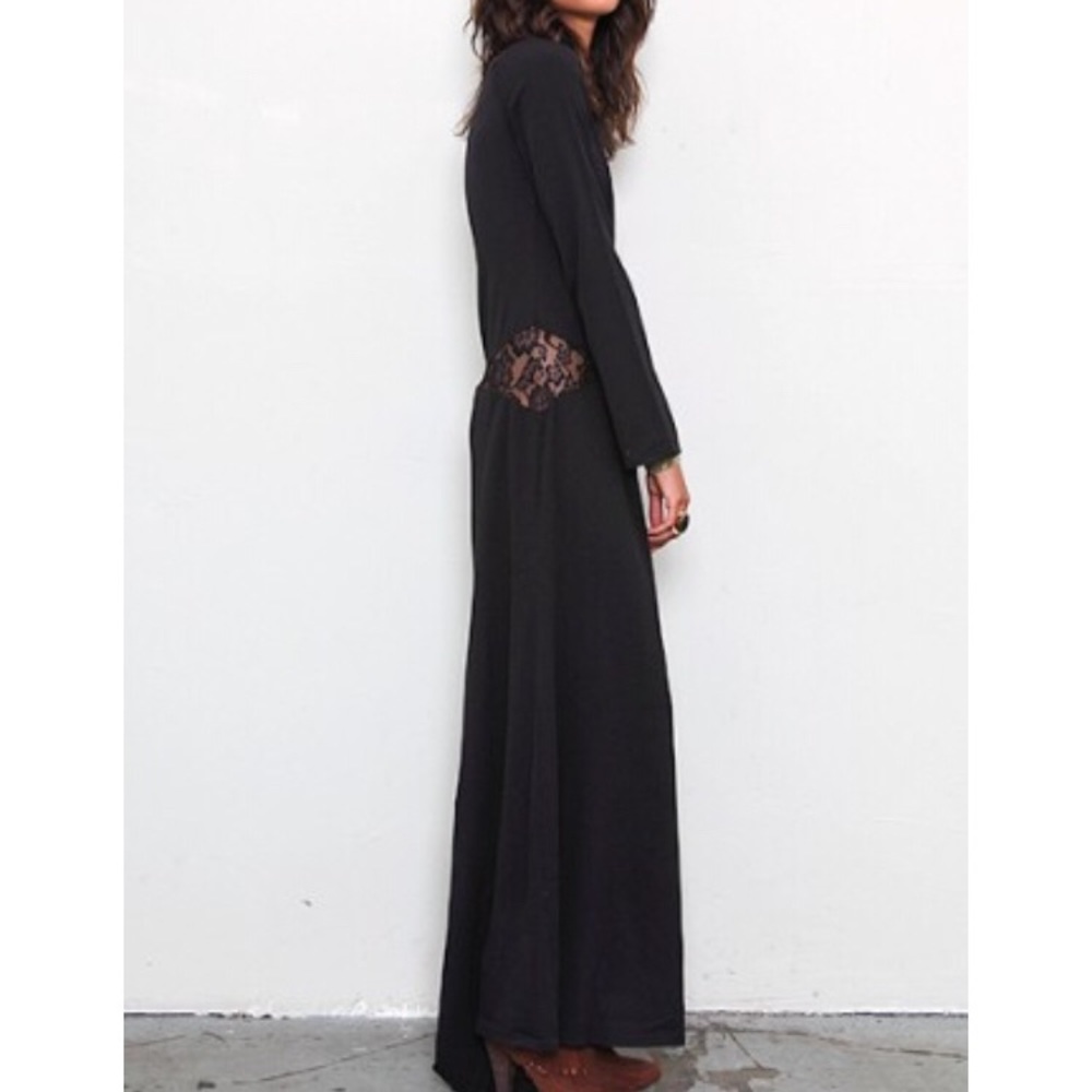FOR LOVE AND LEMONS MULLHOLLAND DRESS BLACK MAXI
